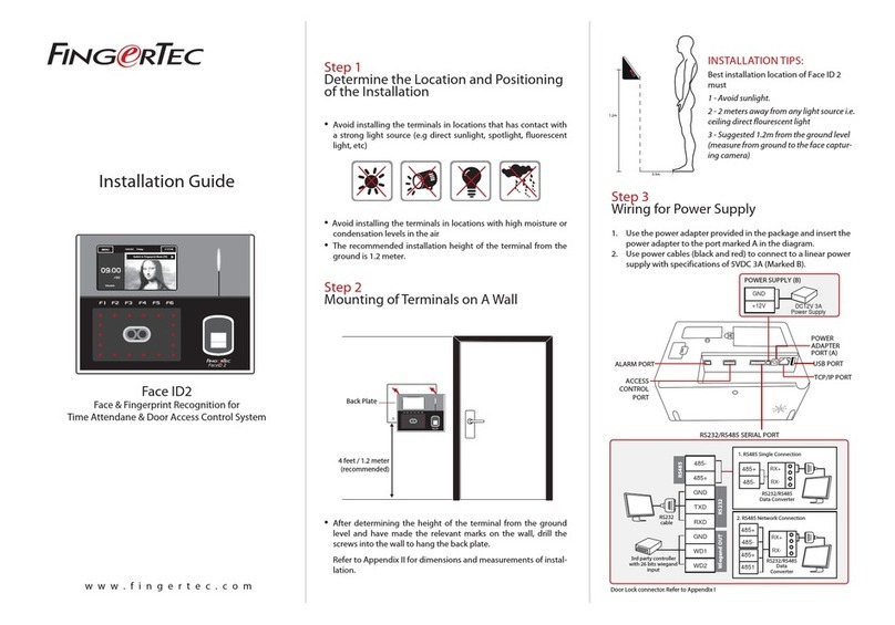 FingerTec Face ID2 User manual FingerTec Face ID2 User manual