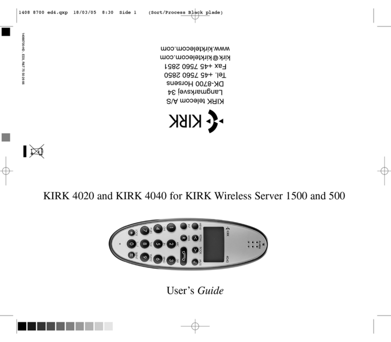 Kirk 4020 User manual