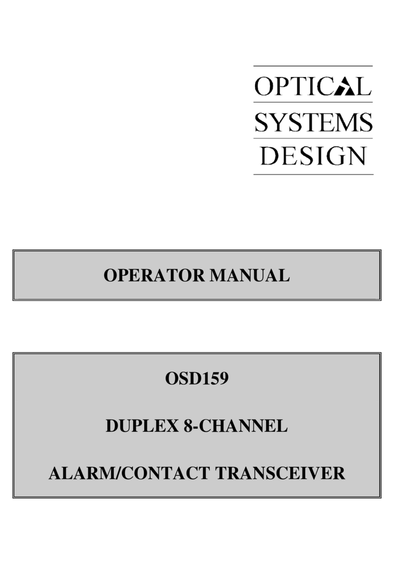 Optical Systems Design OSD159 User manual