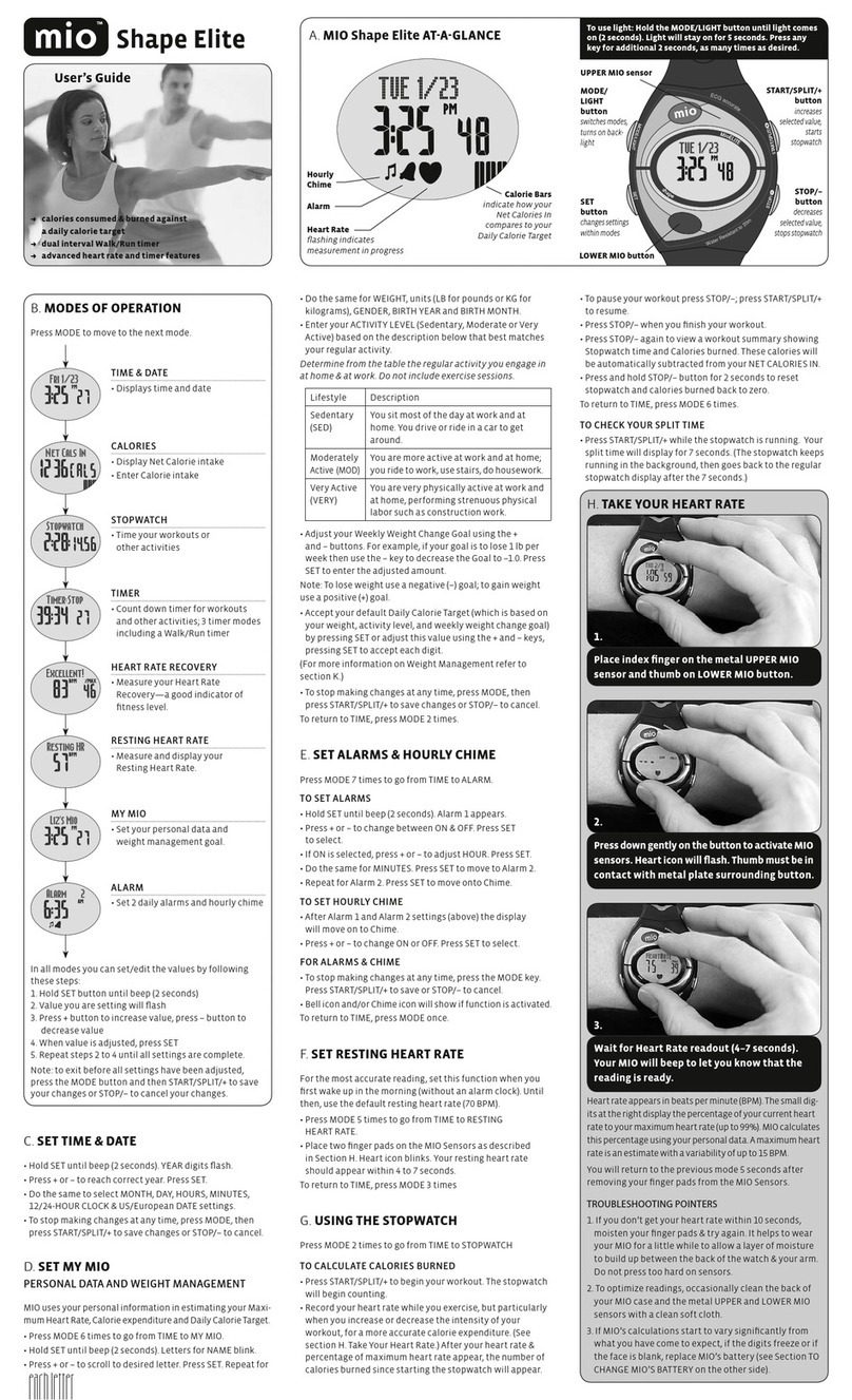 Mio Shape Elite User manual