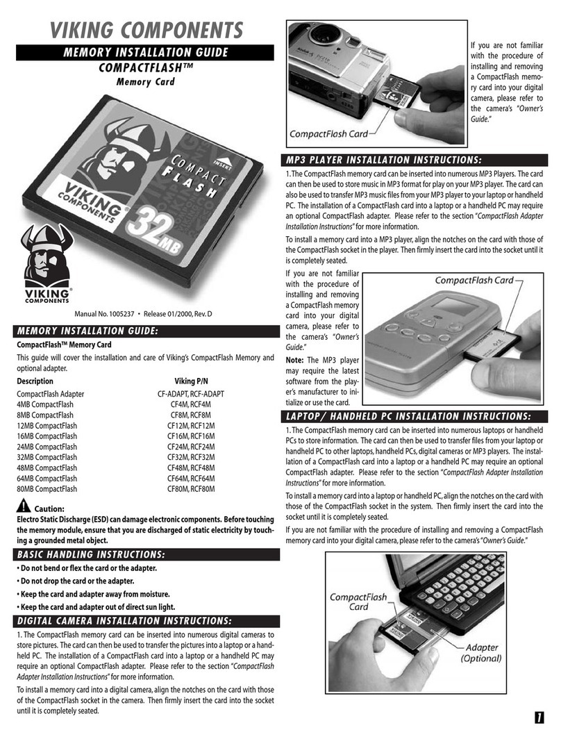 Viking Components COMPACTFLASH User manual