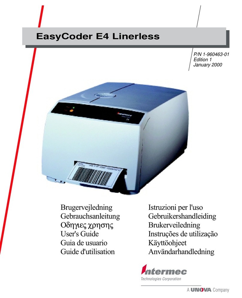 Intermec EasyCoder E4 Linerless User manual