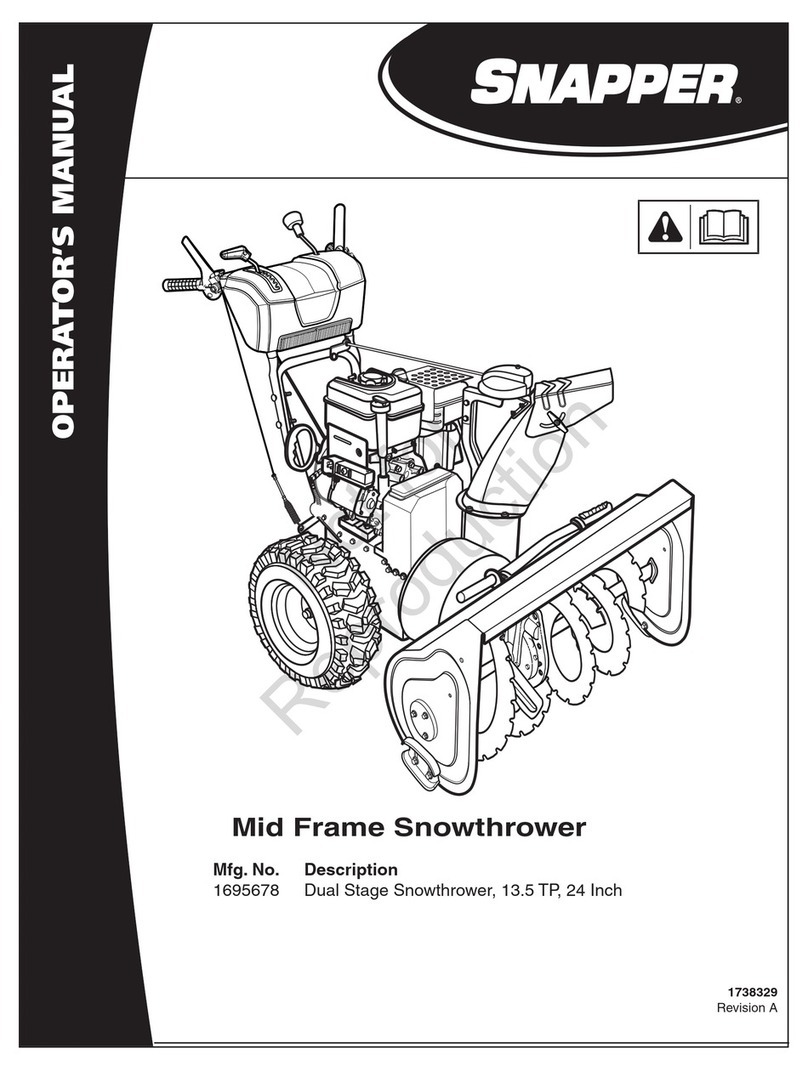 Snapper mid frame Snowthrower User manual