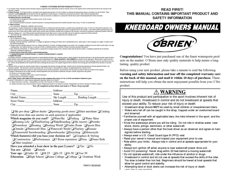 O'Brien Kneeboard User manual