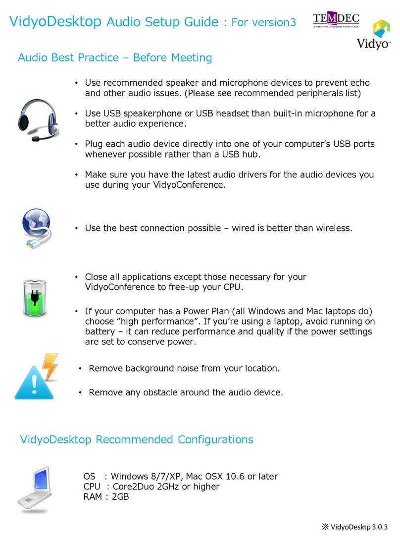 Vidyo VidyoDesktop User manual Vidyo VidyoDesktop User manual