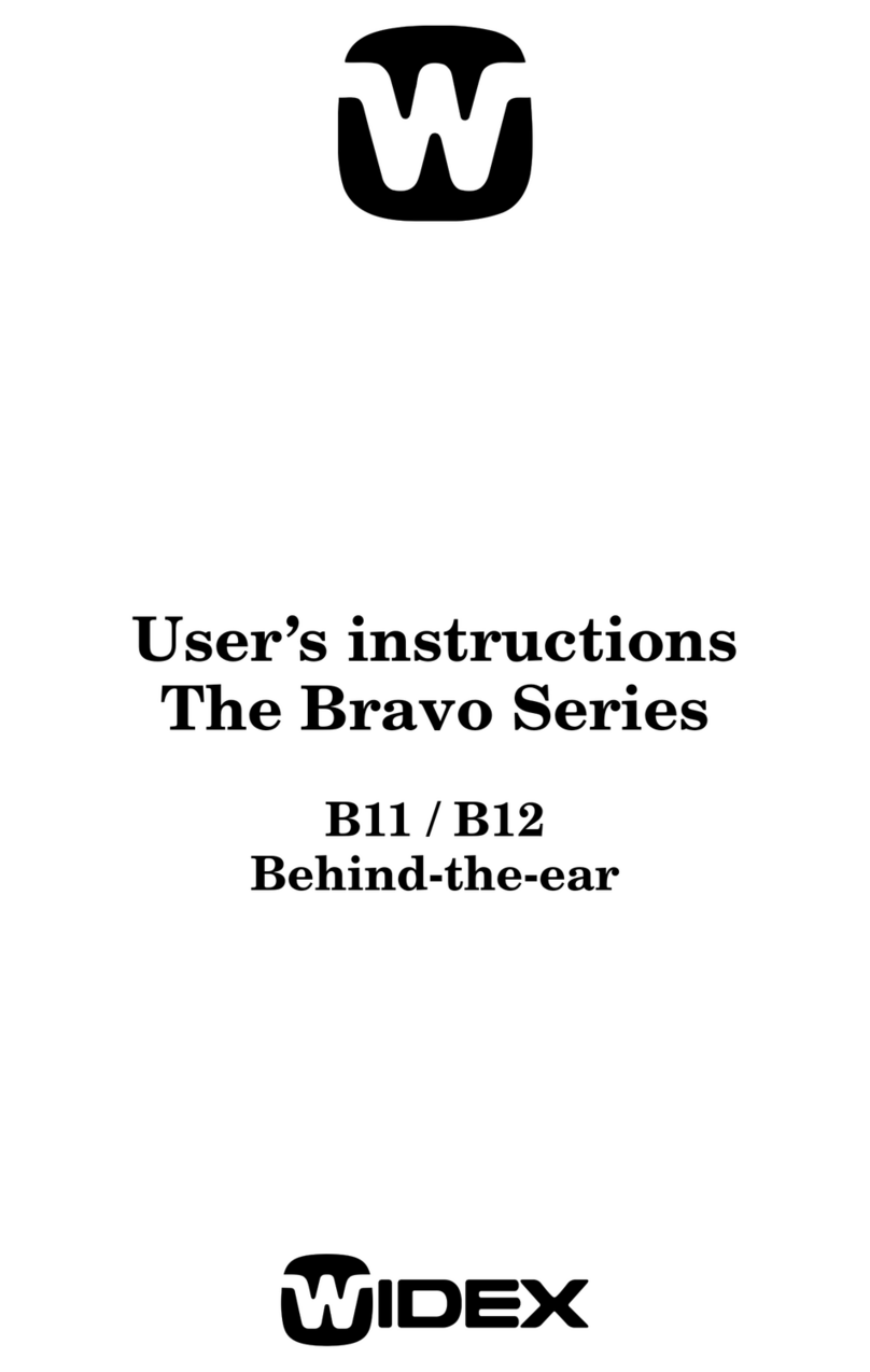 Widex B11 User manual