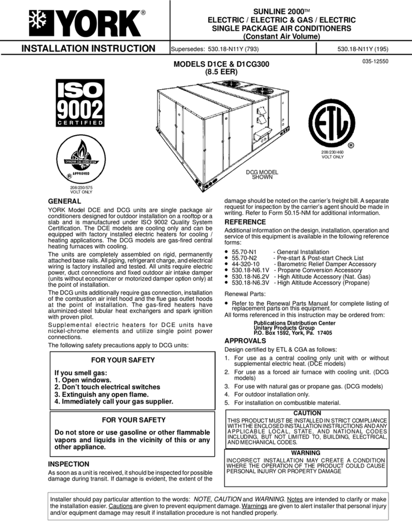 York D1CE User manual