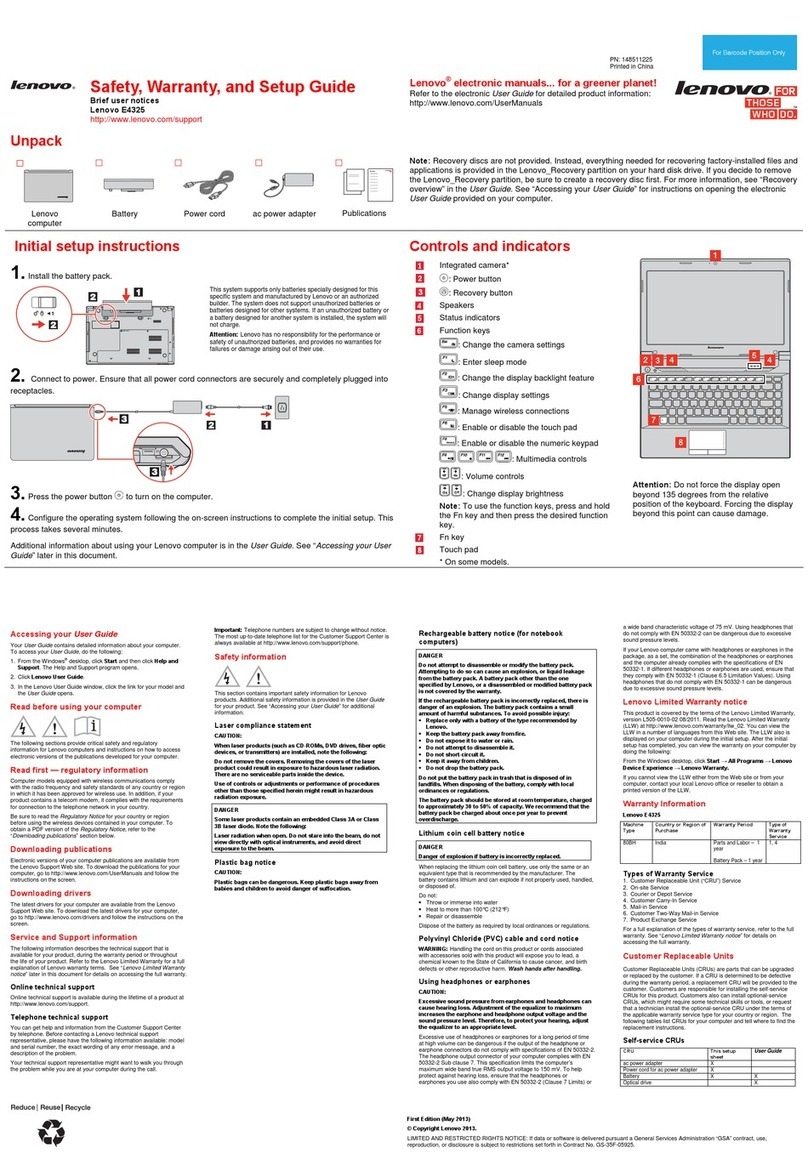 Lenovo E4325 User manual