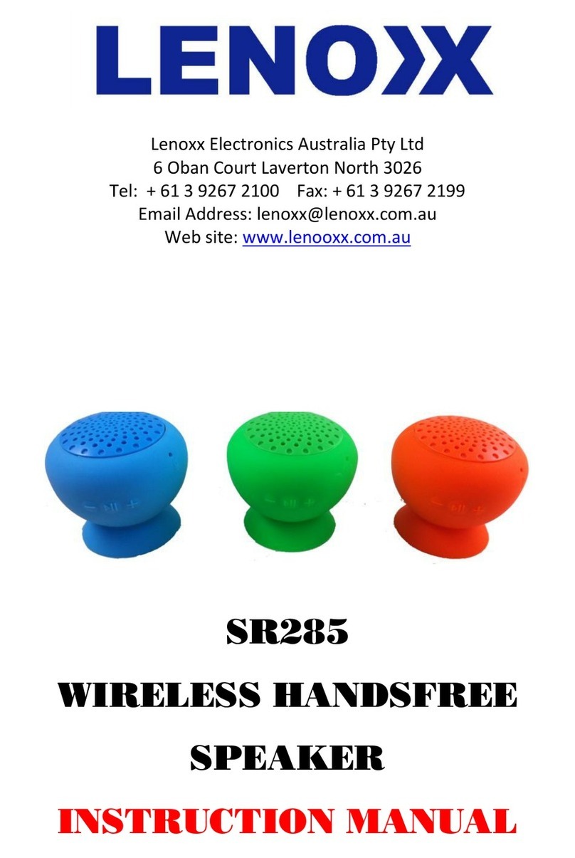 Lenoxx SR285 User manual