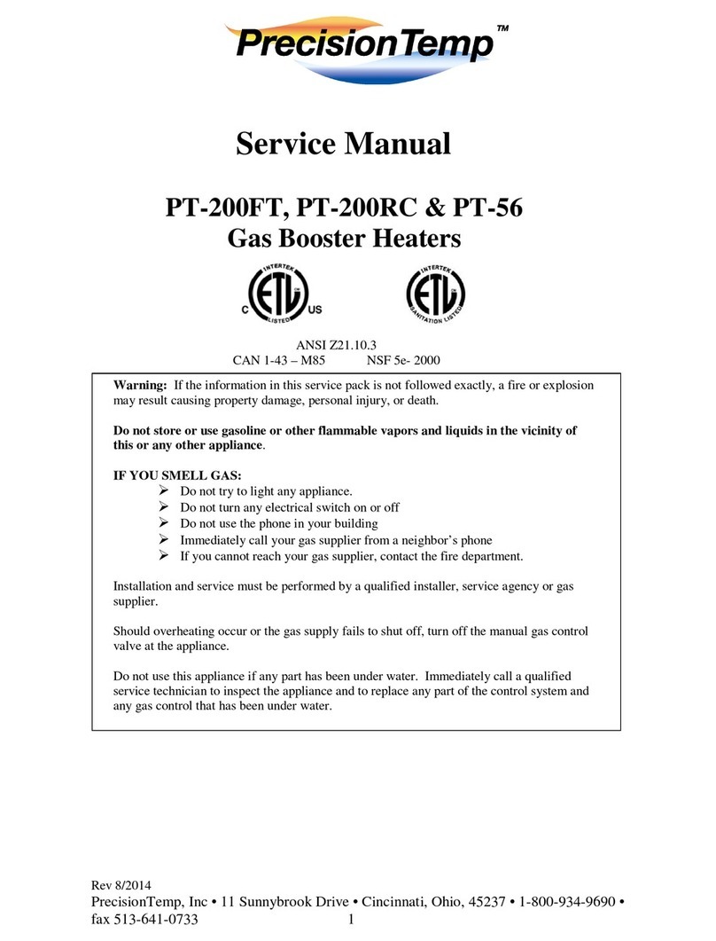 PrecisionTemp PT-200FT User manual