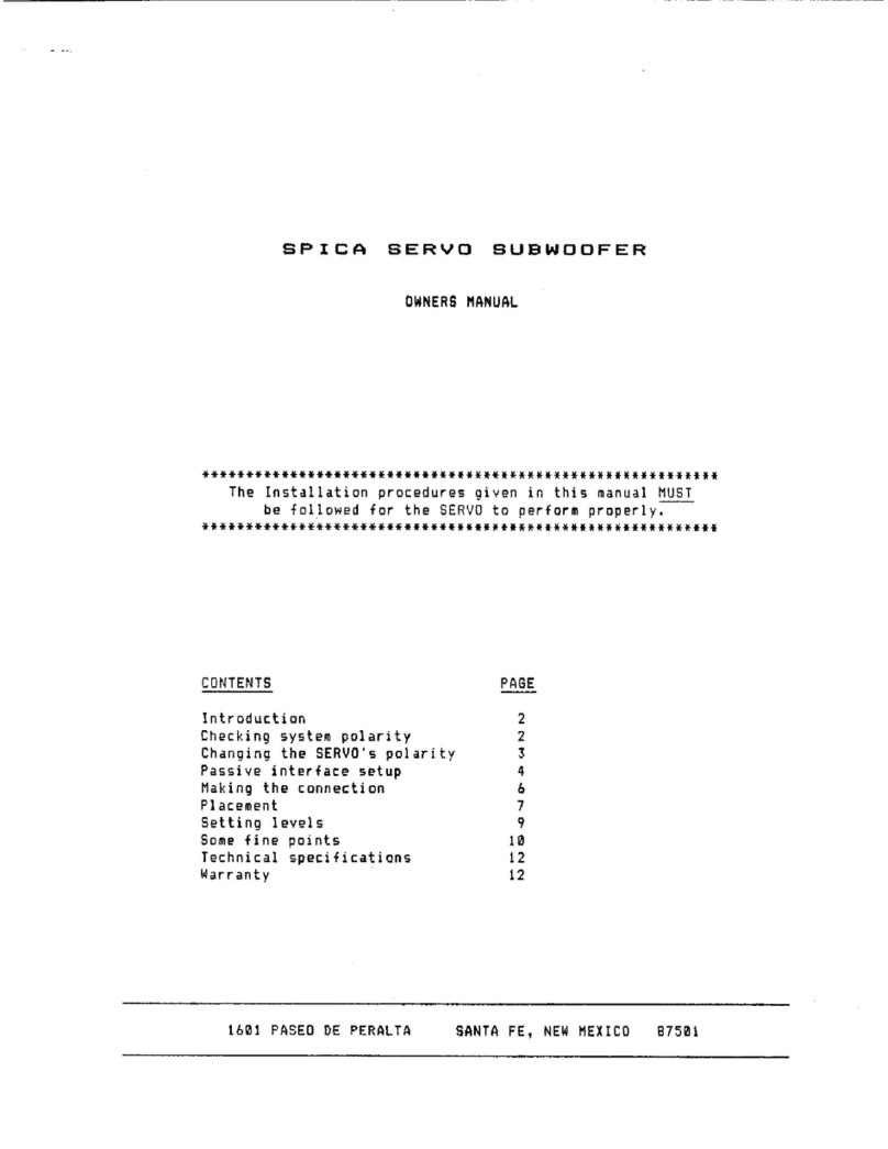 Spica SERVO User manual