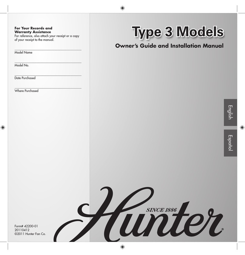 Hunter Type 3 Models Service manual