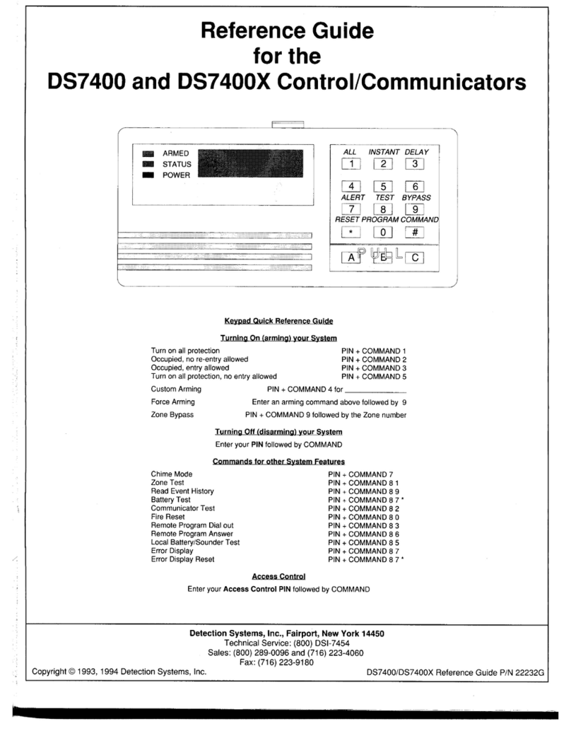 Detection Systems DS7400 User manual Detection Systems DS7400 User manual