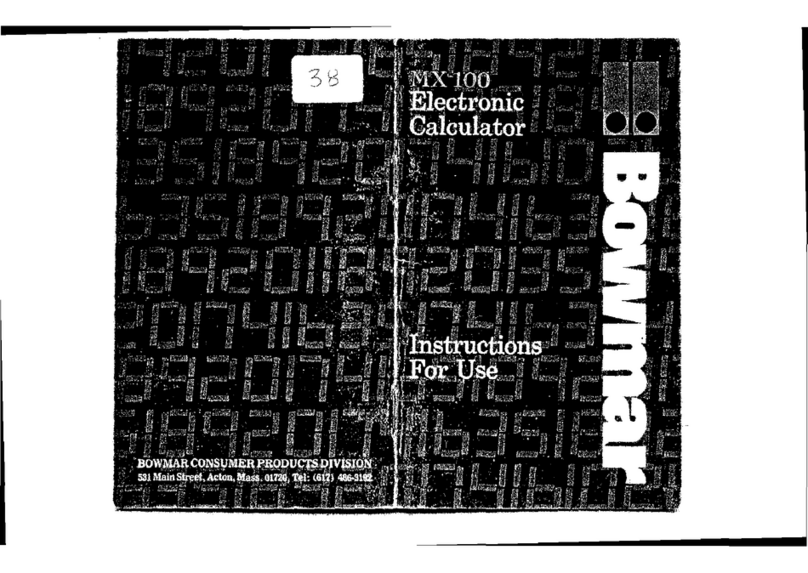 Bowmar MX 100 User manual