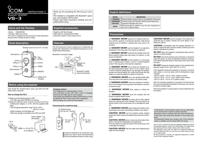 Icom VS-3 User manual