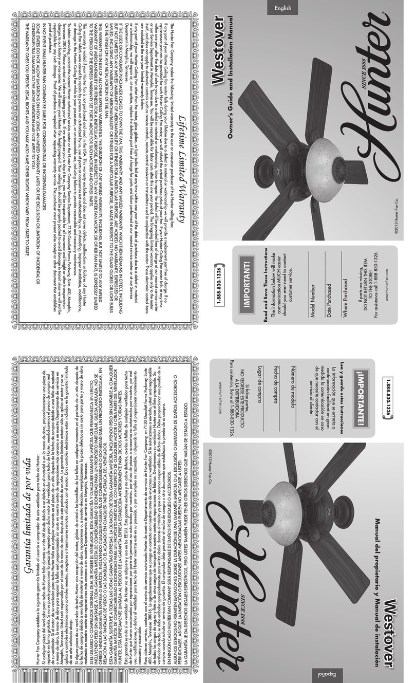 Hunter Westover Instruction manual