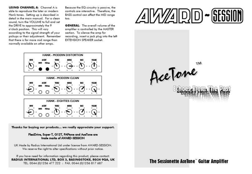 Award Session AceTone User manual