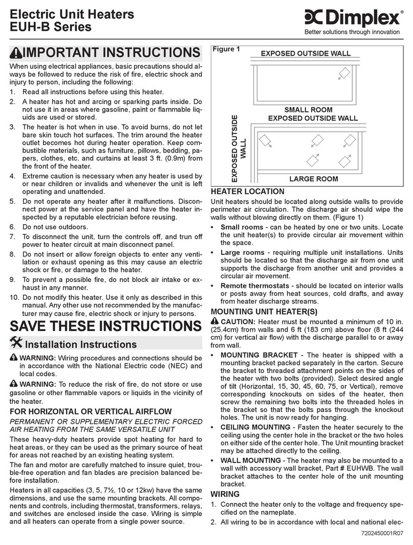 Dimplex EUH-B Series User manual