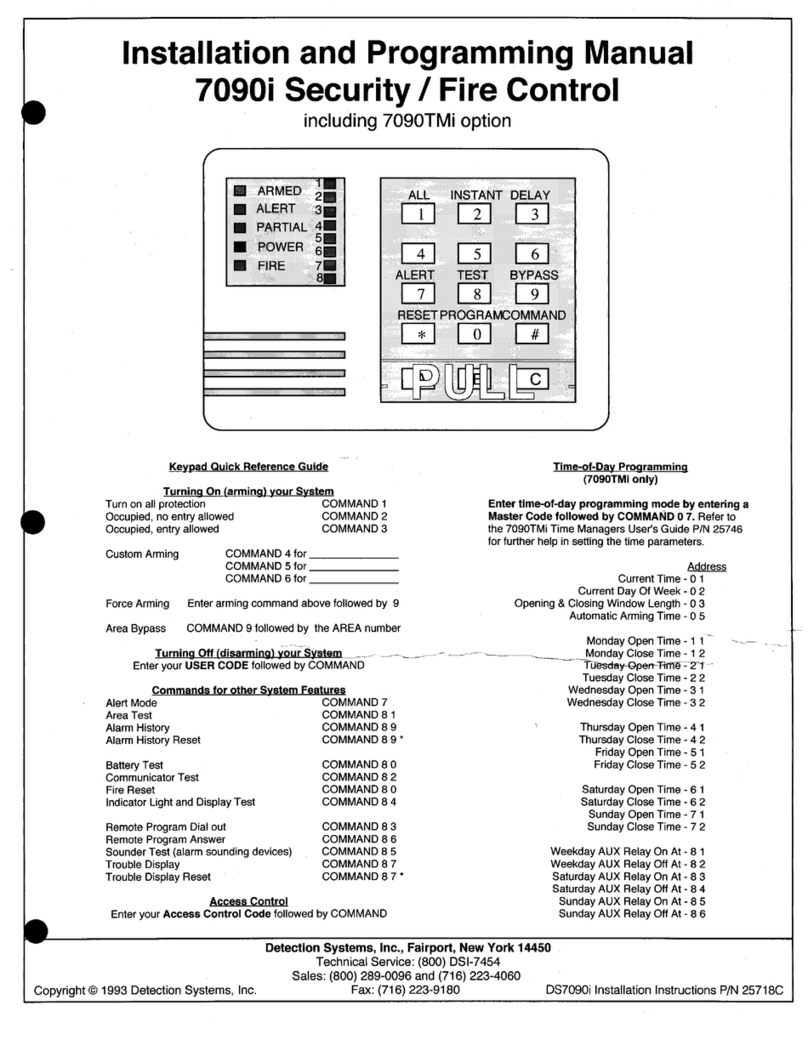 Detection Systems 7090i Installation and programming manual