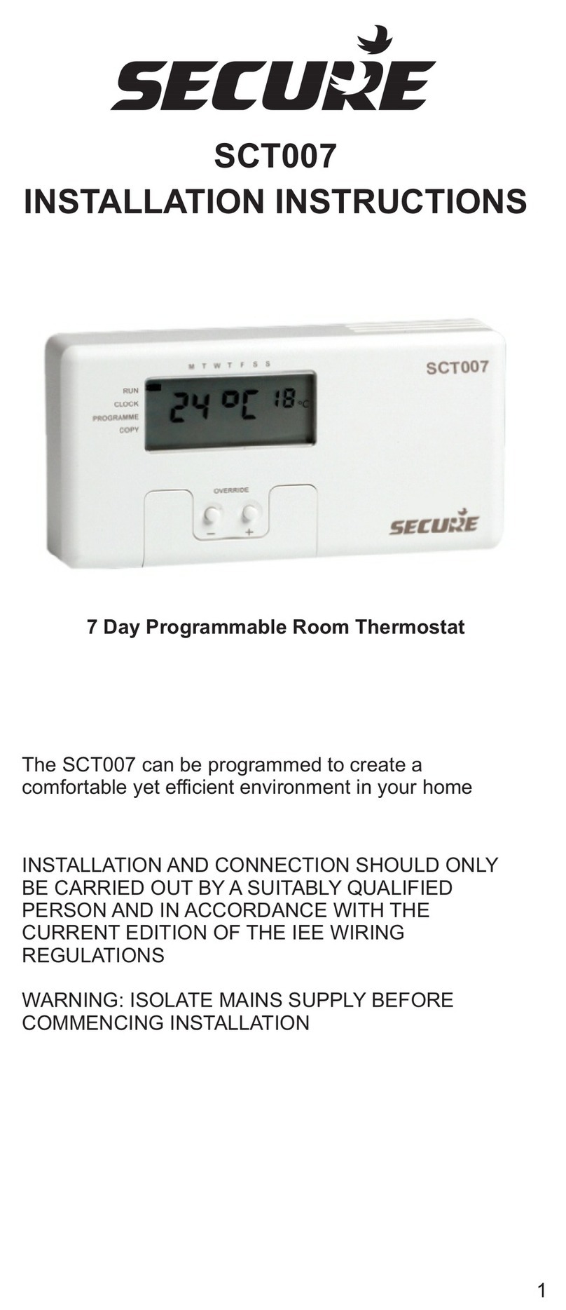 Secure SCT007 User manual