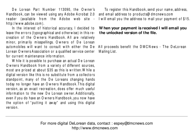 DMC De Lorean User guide