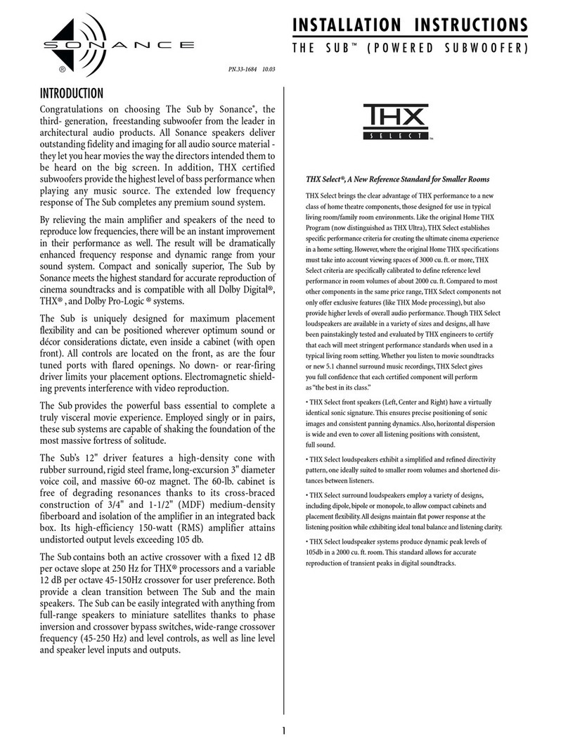 Sonance The Sub User manual