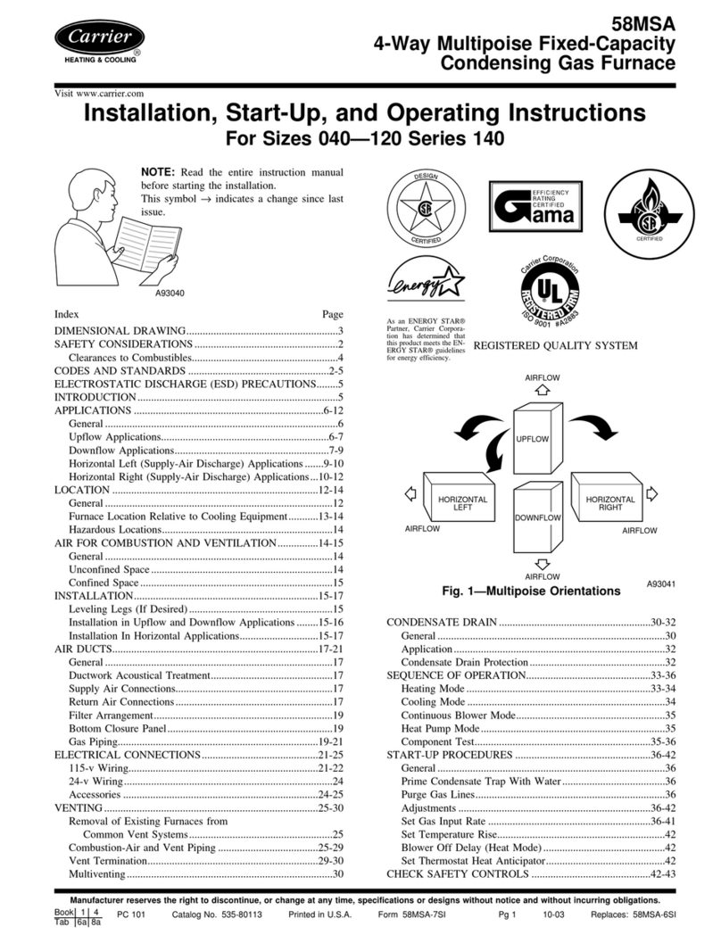 Carrier 58MSA Series Instructions and recipes