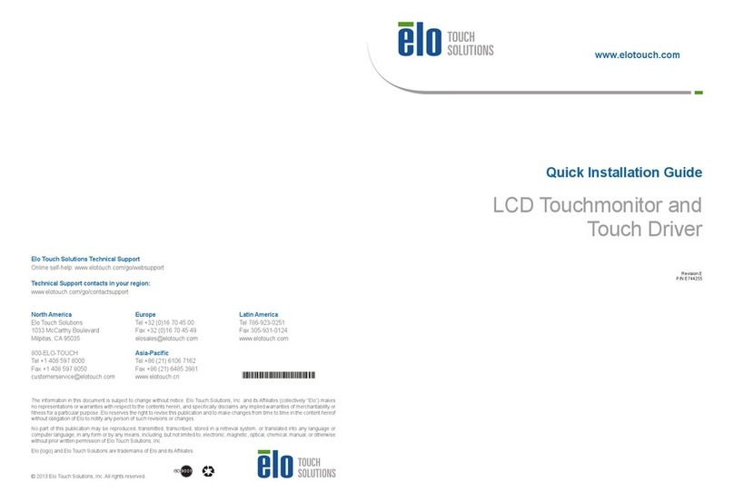 Elo TouchSystems E744255 User manual