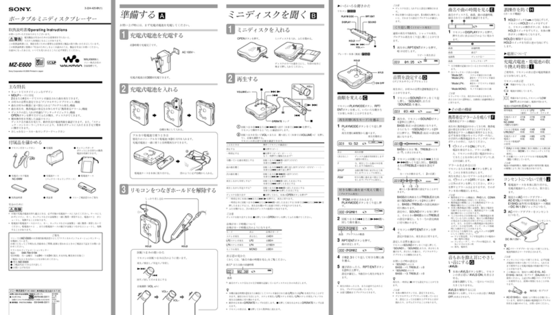 Sony MZ-E600 User manual