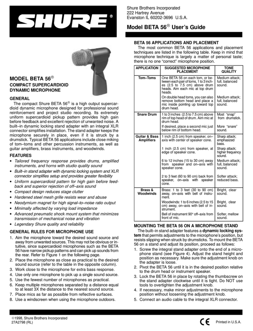 Shure BETA 56 User manual