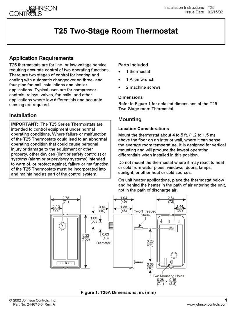 Johnson Controls T25 User manual