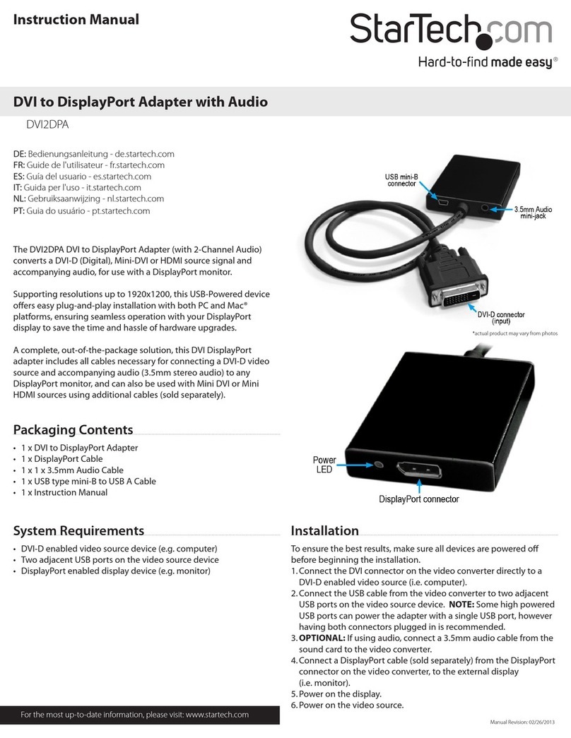 StarTech.com DVI2DPA User manual