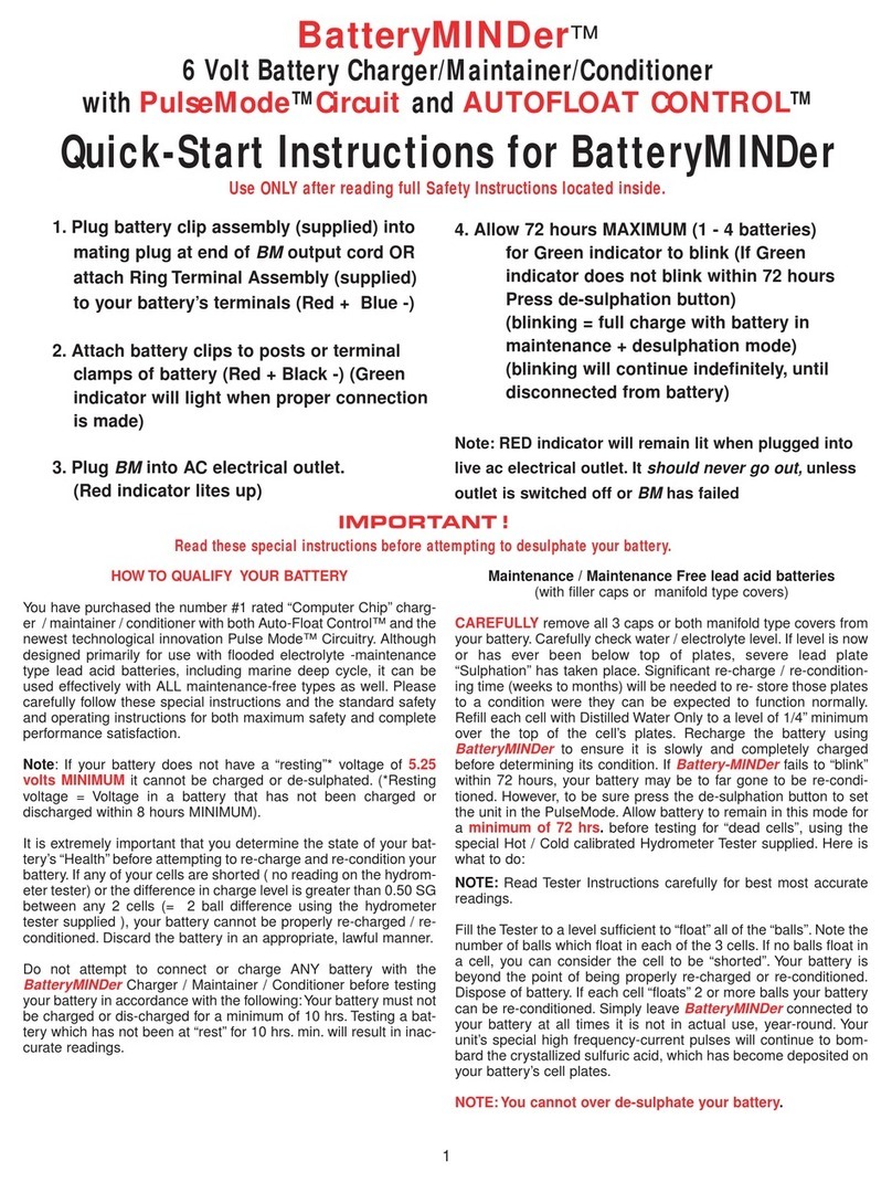 VDC Electronics BatteryMINDer Programming manual