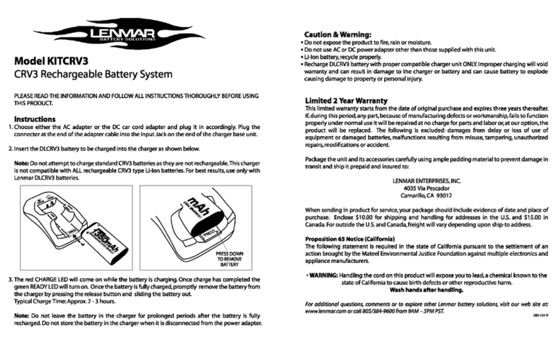Lenmar KITCRV3 User manual