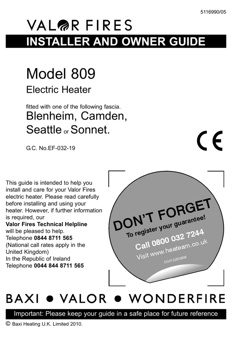 Valor Fires 809 Instructions for use