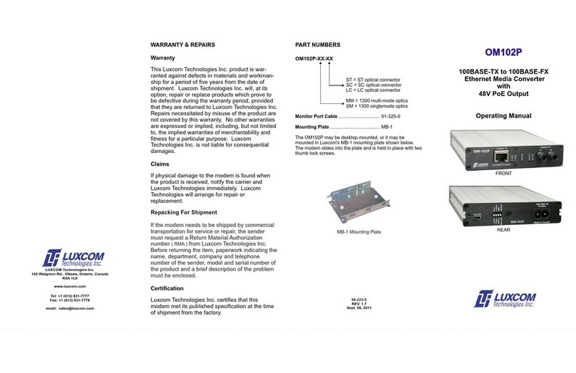 LuxCom 100BASE-TX User manual