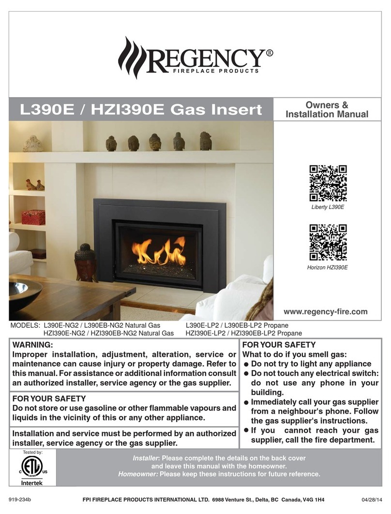 Regency L390E User manual