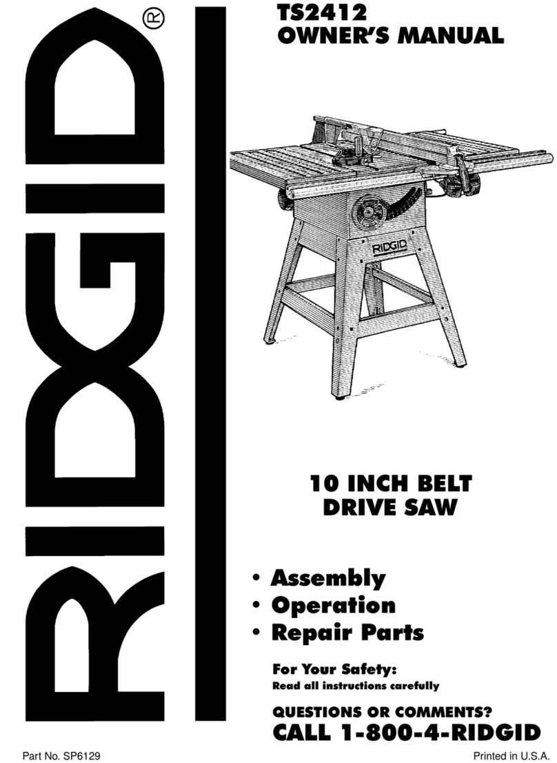 RIDGID TS2412 User manual