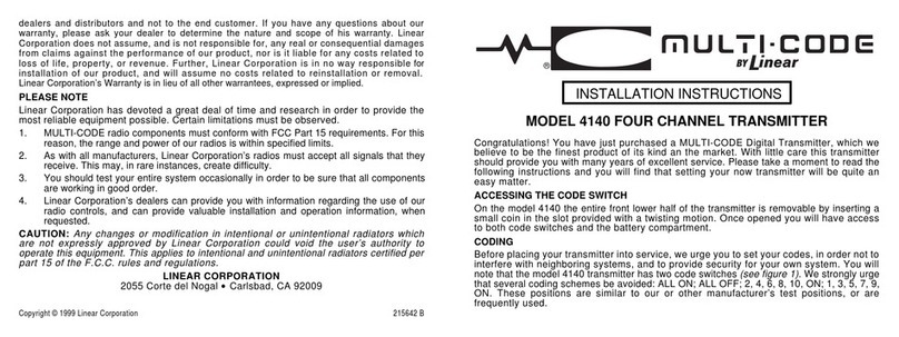 Multi-code 4140 User manual