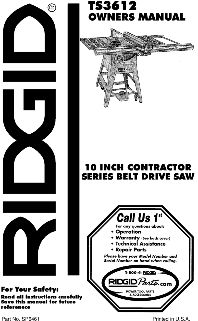 RIDGID TS3612 User manual