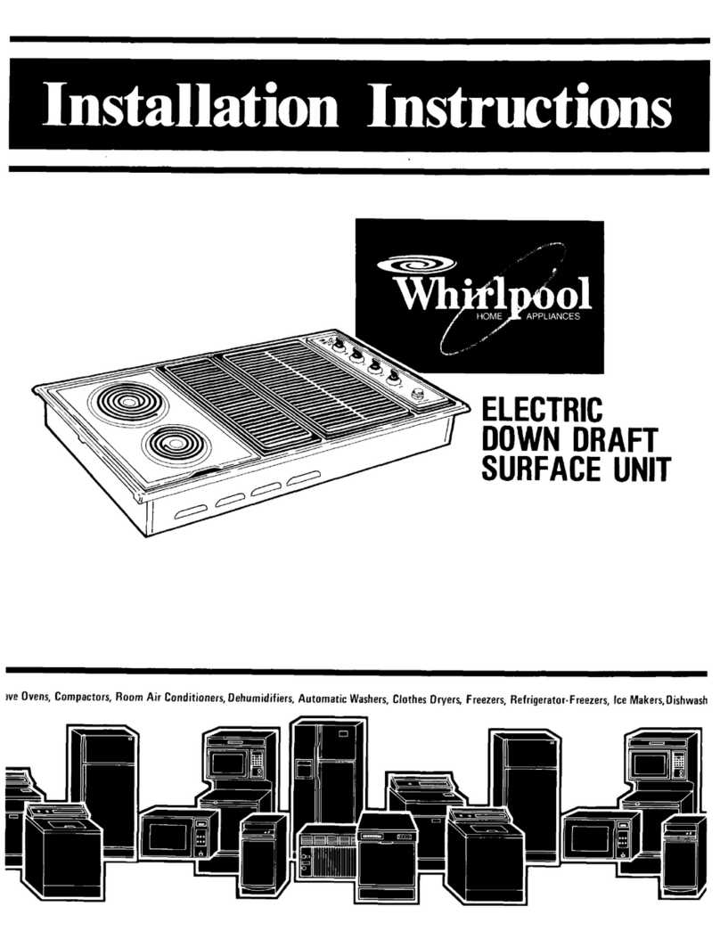 Whirlpool Electric Down Draft Surface Unit User manual