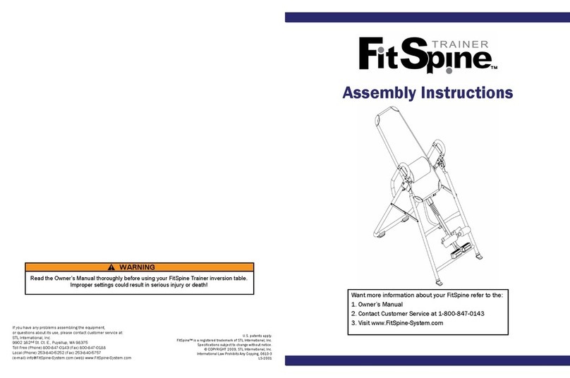 FitSpine Inversion table User manual