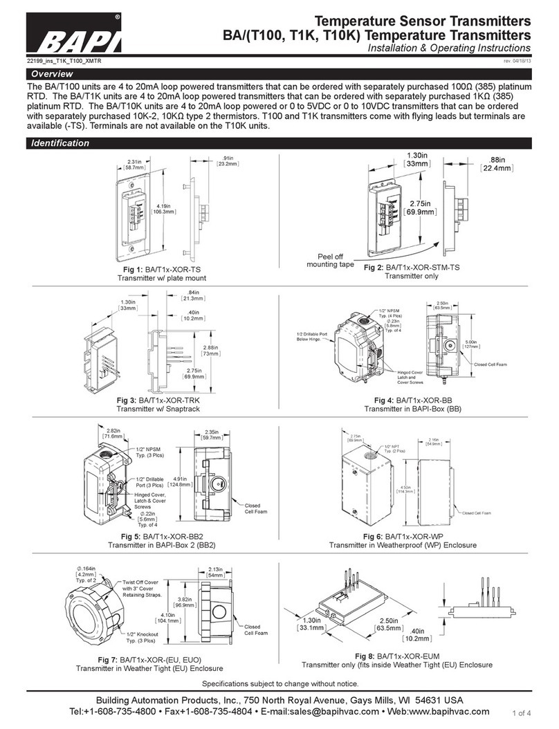BAPI BA/T100 Manual