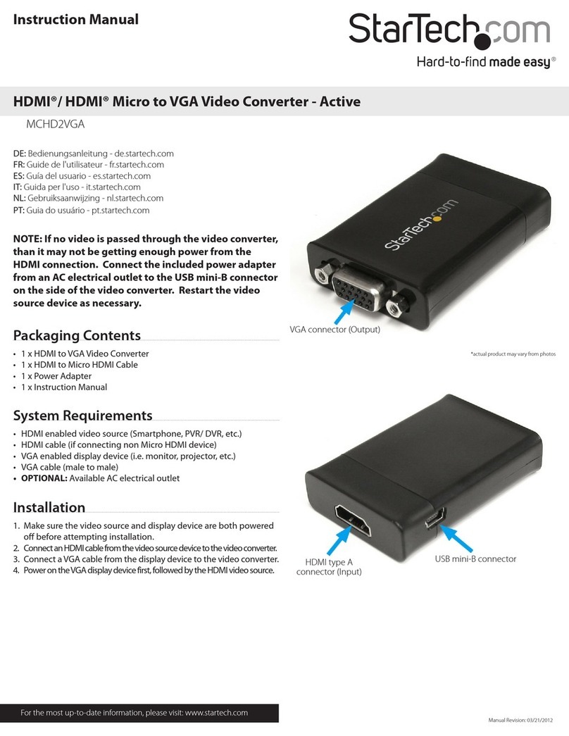 StarTech.com MCHD2VGA User manual StarTech.com MCHD2VGA User manual