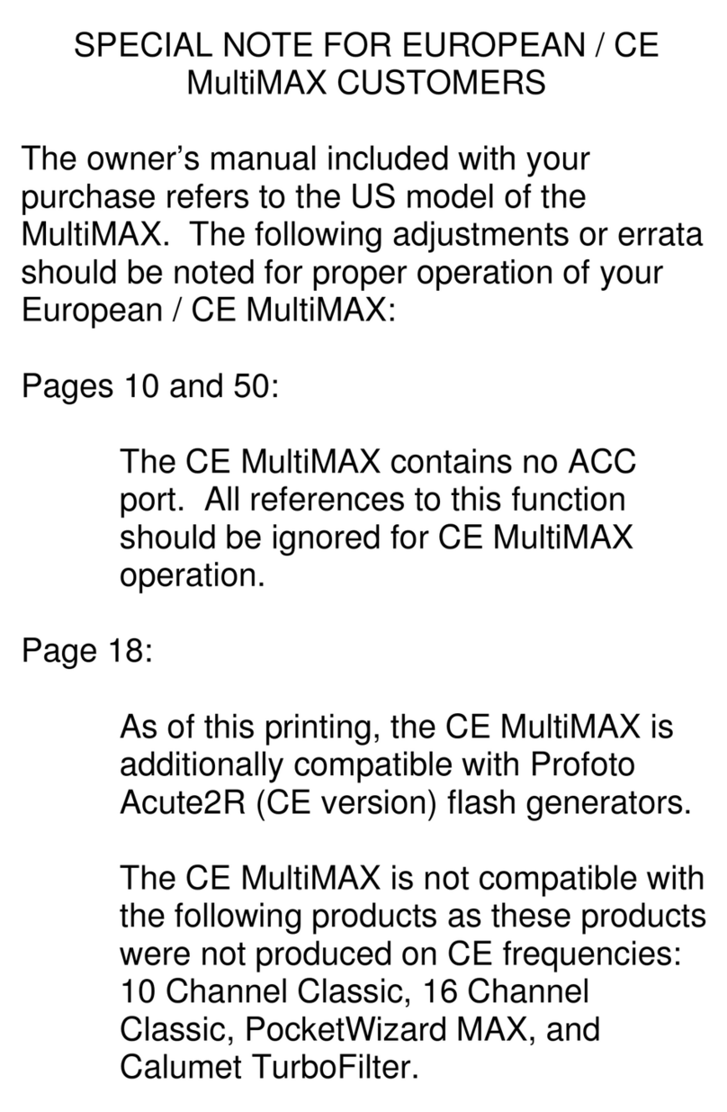 Pocket Wizard MultiMAX User manual