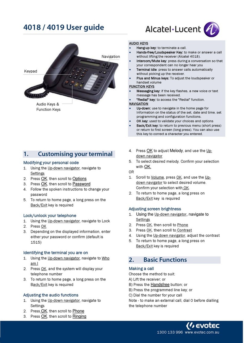 Alcatel-Lucent ENTERPRISE 4018 User manual Alcatel-Lucent ENTERPRISE 4018 User manual