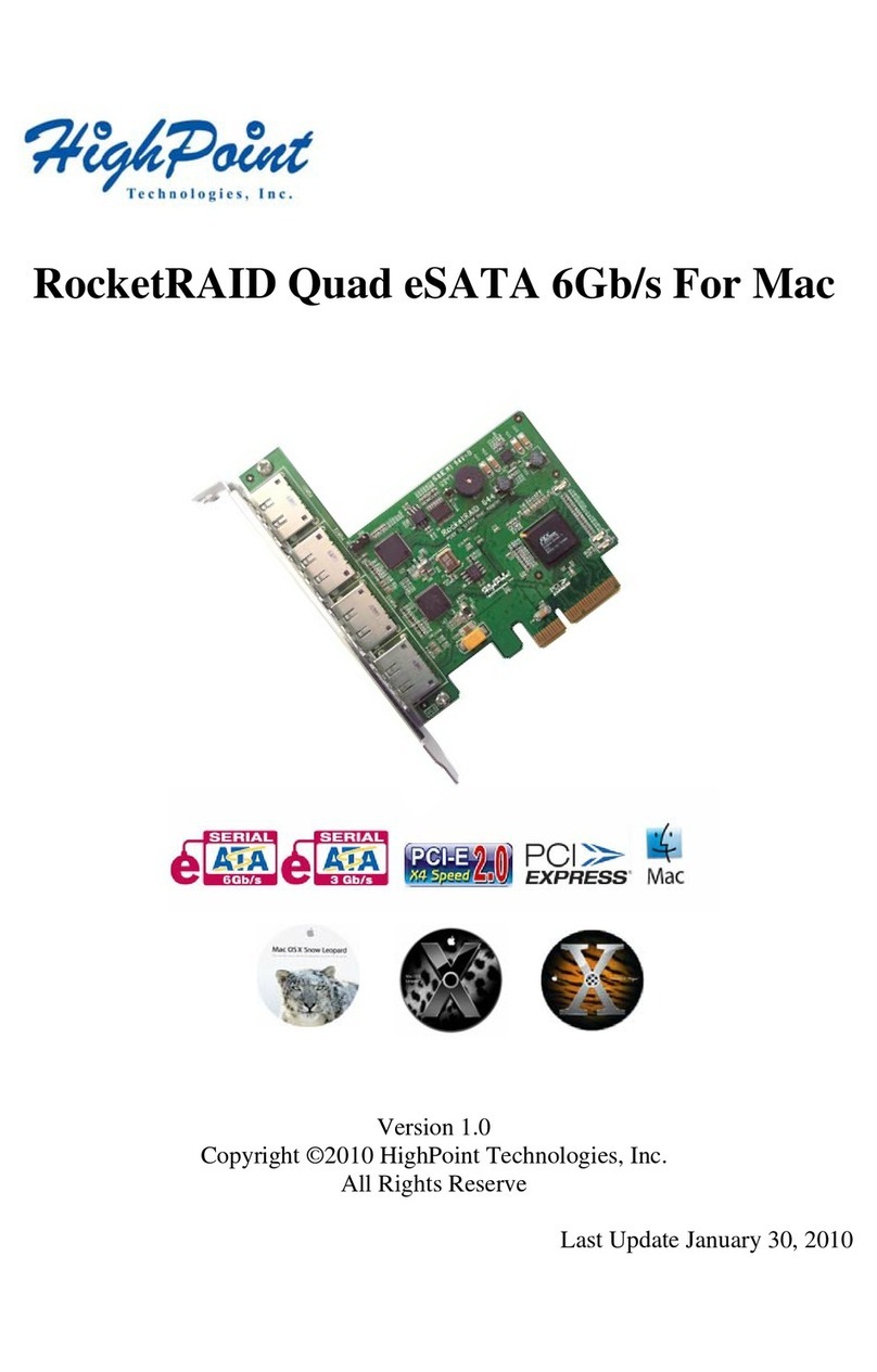 HighPoint RocketRAID Quad User manual