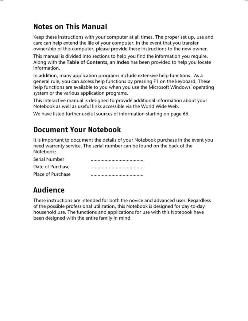 Medion Notebook Computer User manual