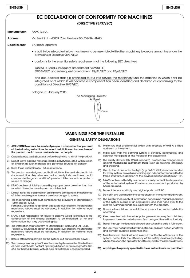 FAAC 770 COMPACT User manual