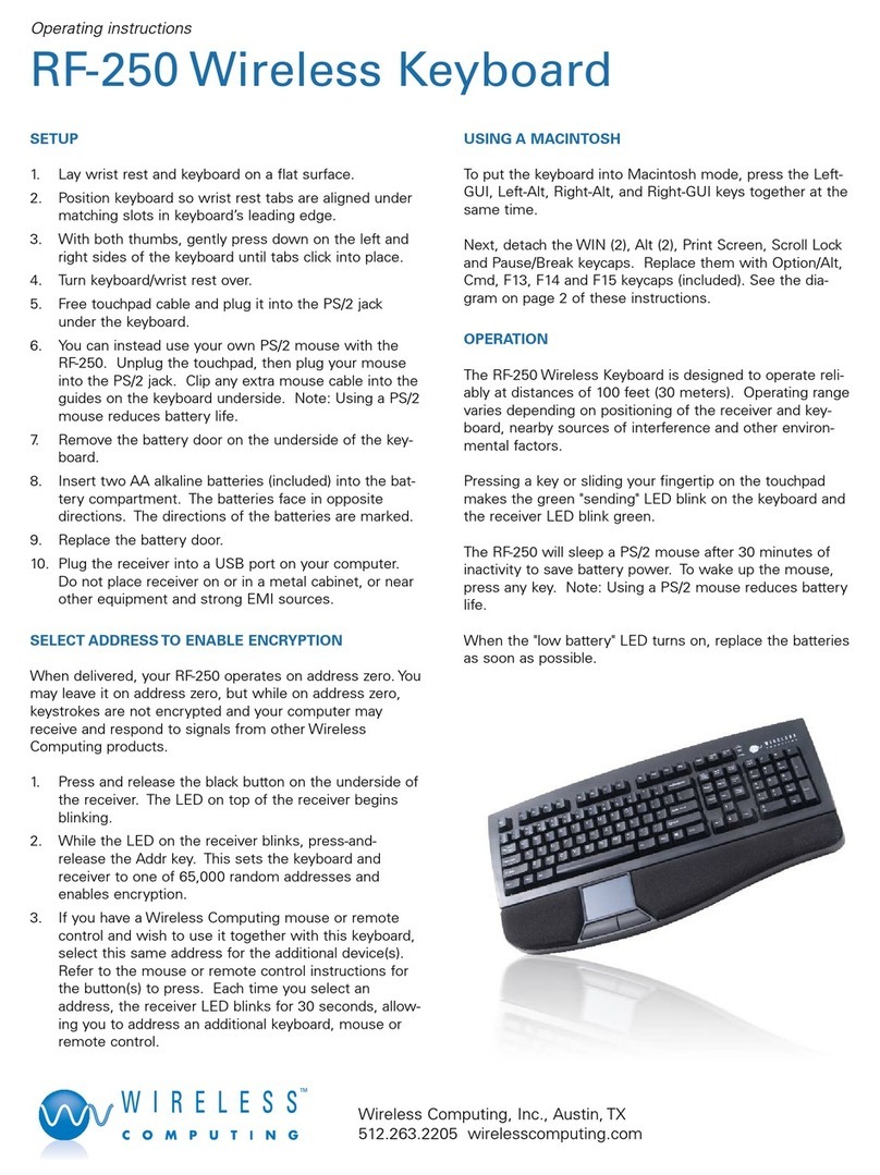 Wireless Computing RF-250 User manual Wireless Computing RF-250 User manual